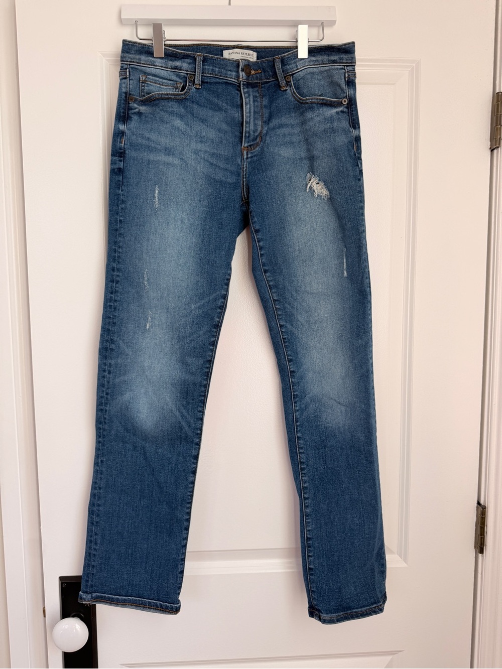 Banana Republic Women's Faded Blue Straight-Leg Jeans